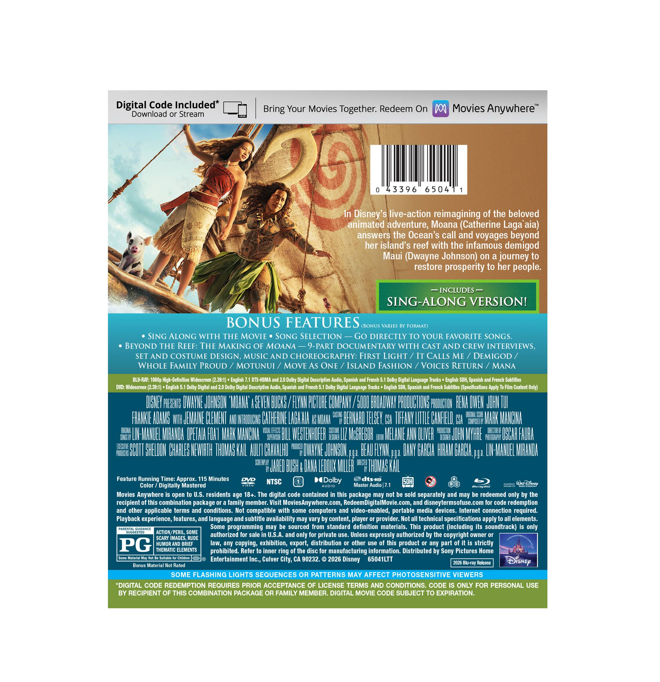 Alt View 1. Moana (2026) (Blu-ray + Digital).