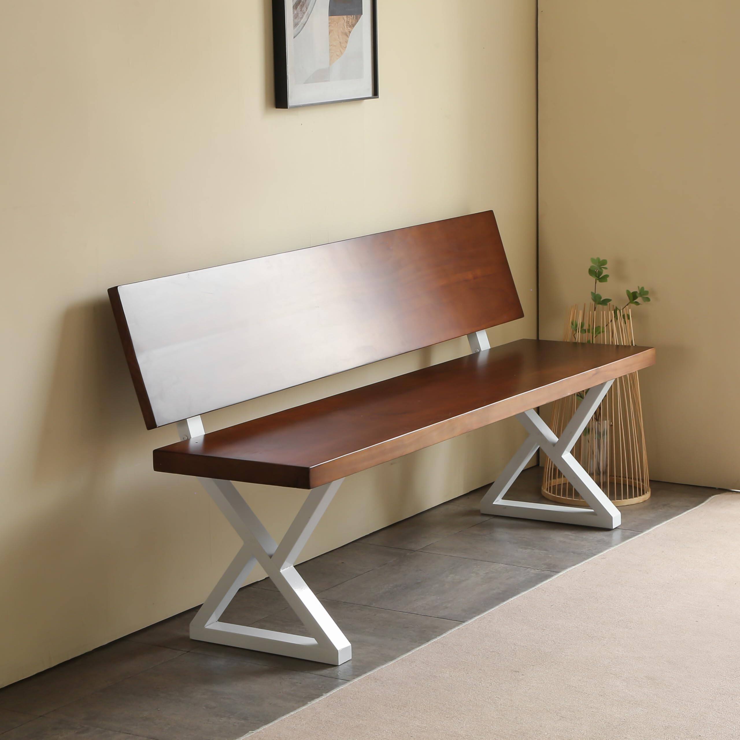 Alt View 1. JETRANSPORT - White Bench 16 Inch Triangle Metal Chair Base With Backrest Bracket Set Of 2 Diy Project Suit For Butcher - BASE02.