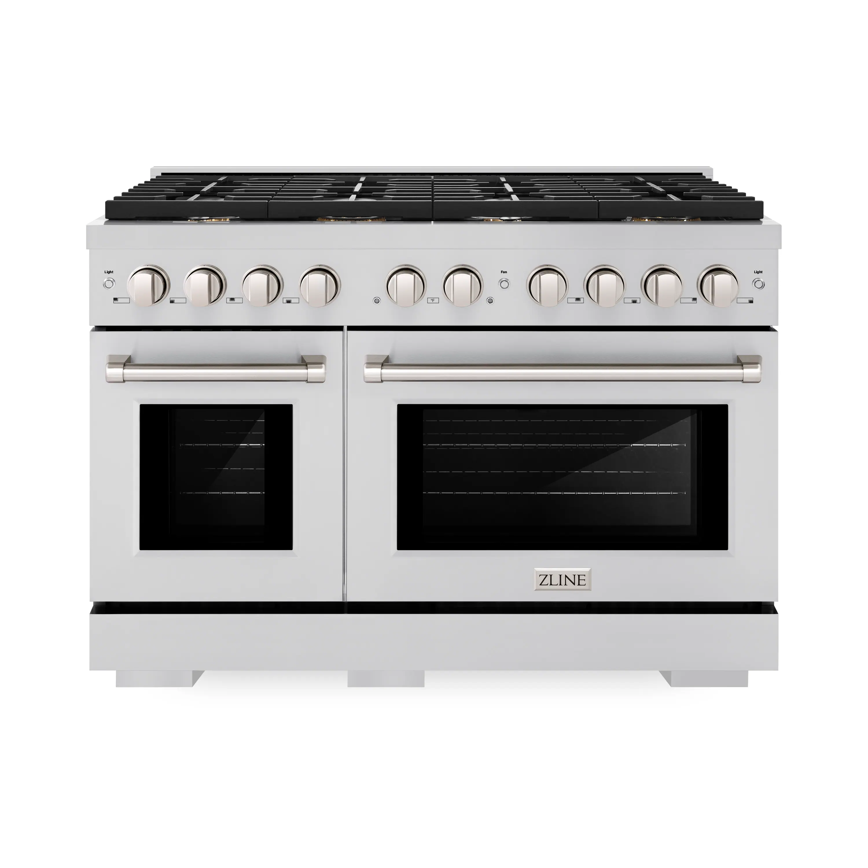 ZLINE - 48" Paramount Double Oven Dual Fuel Range with 8 Brass Burners (SDR-BR-48) - Stainless Steel