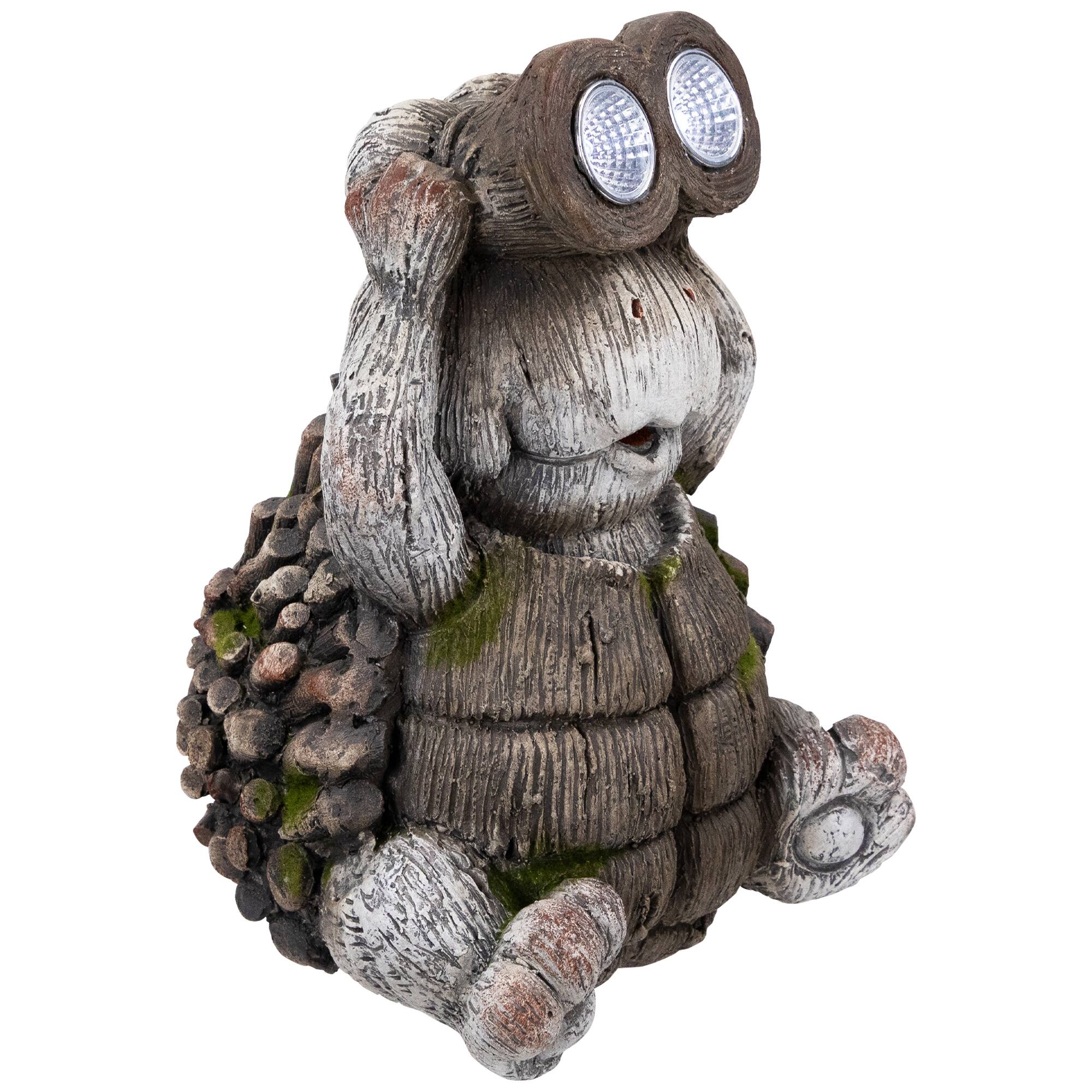Alt View 5. Northlight - Turtle with Binoculars Outdoor Solar Lighted Garden Statue - 11.5" - Gray.