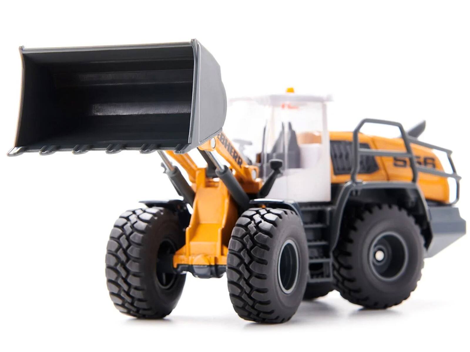 Angle. SIKU - Liebherr L556 Wheel Loader Yellow with White Cabin 1/50 Diecast Model by Siku - Yellow with White.
