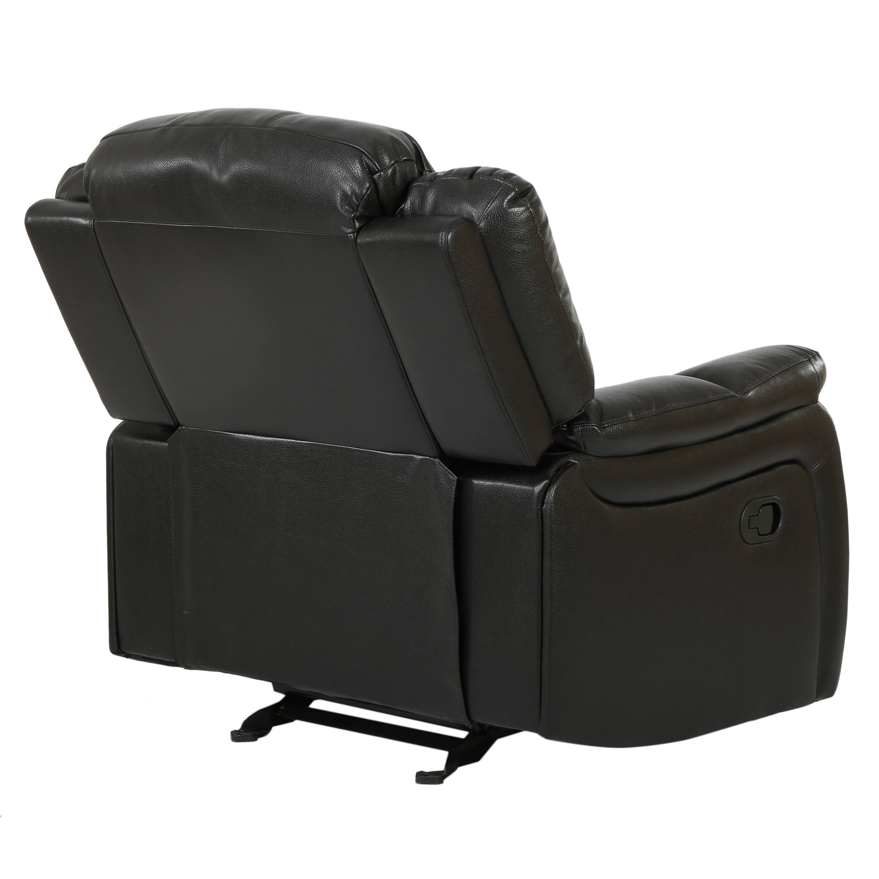 Alt View 9. APRILSOUL - Classic Design Recliner Black Berry Pu Upholstery Glider Recliner - Brown.