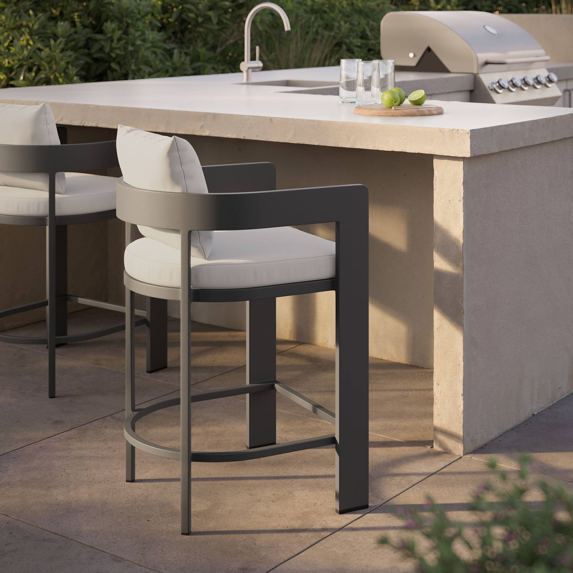 Alt View 1. Modway - Tahoe Outdoor Patio Aluminum Counter Stool by Modway - White.