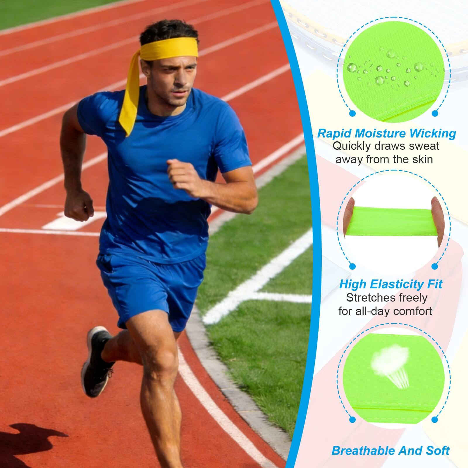 Rapid Moisture Wicking: Quickly draws sweat away from the skin  
High Elasticity Fit: Stretches freely for all-day comfort  
Breathable And Soft
