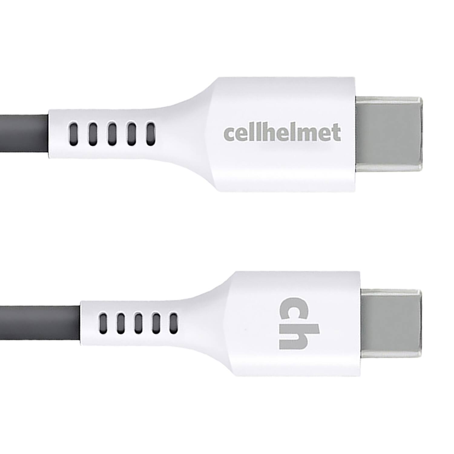Left. Cellhelmet - 30-Watt PD Car Charger with 3-Ft USB-C to USB-C Cable - White.
