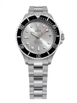 RATIO - FreeDiver Sapphire Stainless Steel Dial Automatic RTF048 200M Men's Watch - Silver Sunray