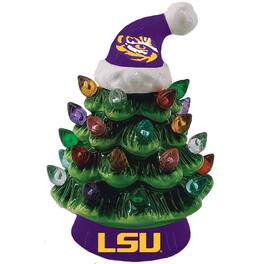 Evergreen Enterprises - LSU Tigers 8" Light Up Ceramic LED Christmas Tree - Multicolor