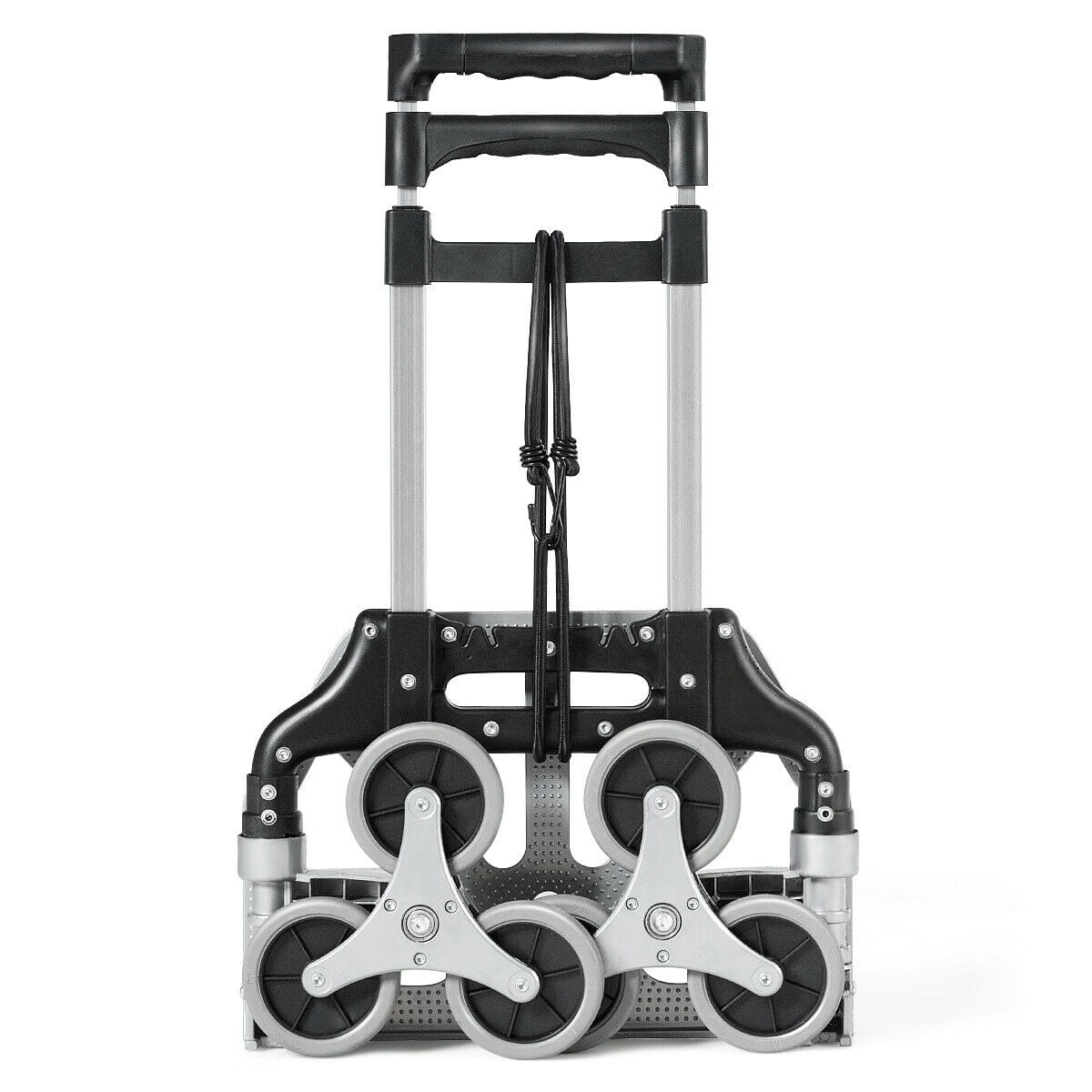 Alt View 15. Costway - Folding Stair Climbing Cart Portable Hand Truck Utility Dolly with Bungee Cord - Black/Silver.