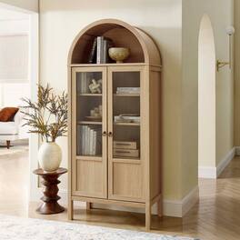 Tessa Tall Arched Storage Display Cabinet by Modway - Oak