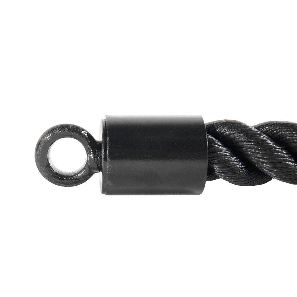 Alt View 2. Power Systems - 15" Single Tricep Rope Attachment with Stopper for Cable Machine Systems - Black.