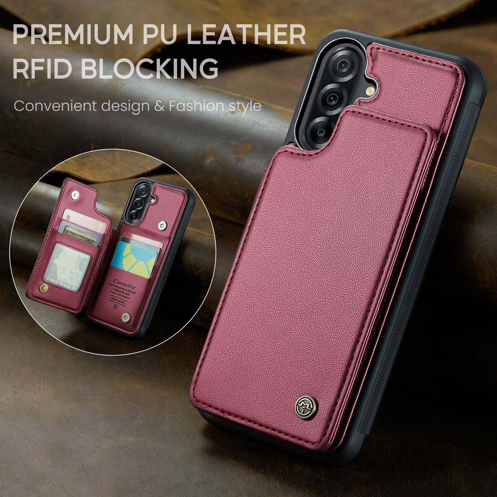 PREMIUM PU LEATHER RFID BLOCKING  
Convenient design & Fashion style