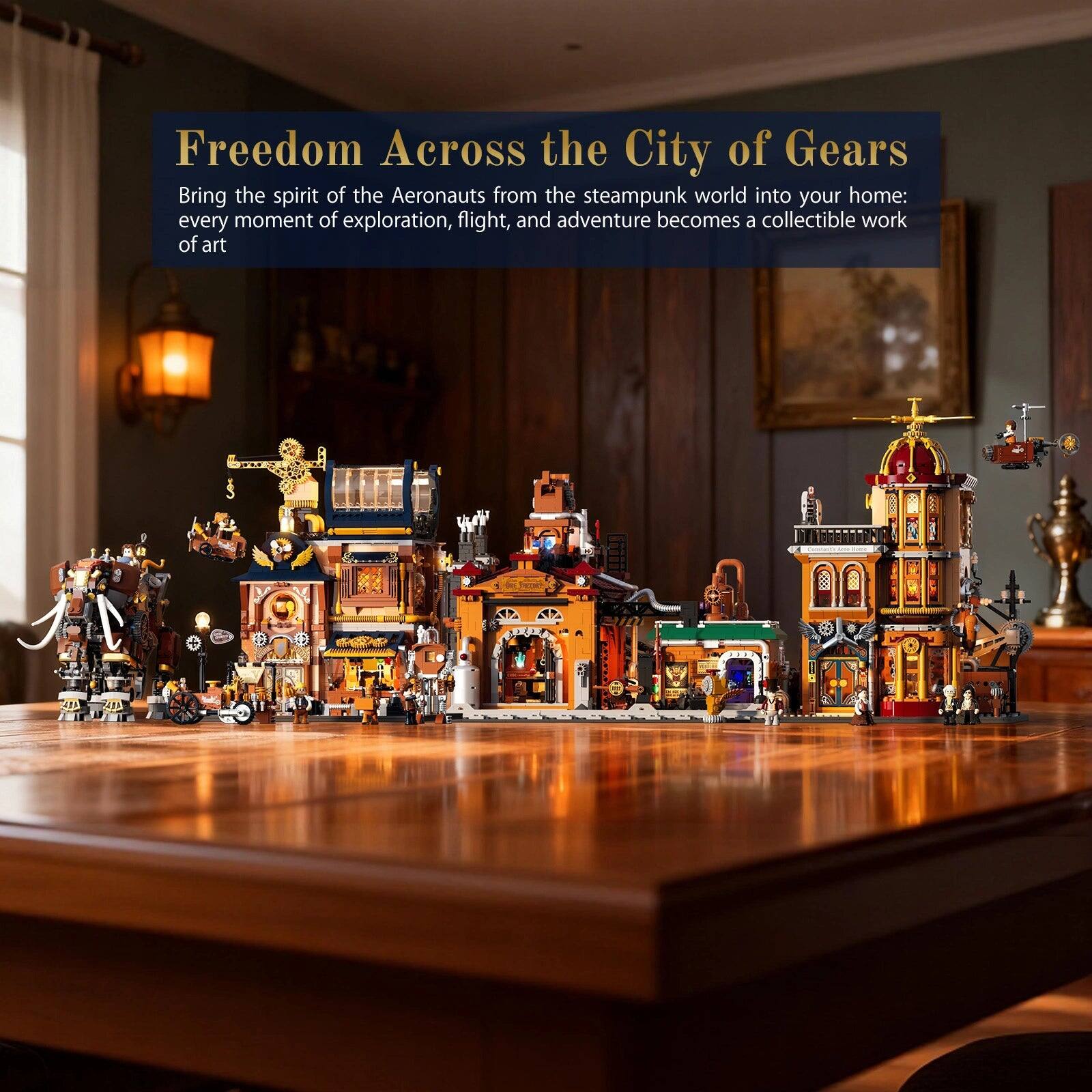 Freedom Across the City of Gears  
Bring the spirit of the Aeronauts from the steampunk world into your home: every moment of exploration, flight, and adventure becomes a collectible work of art