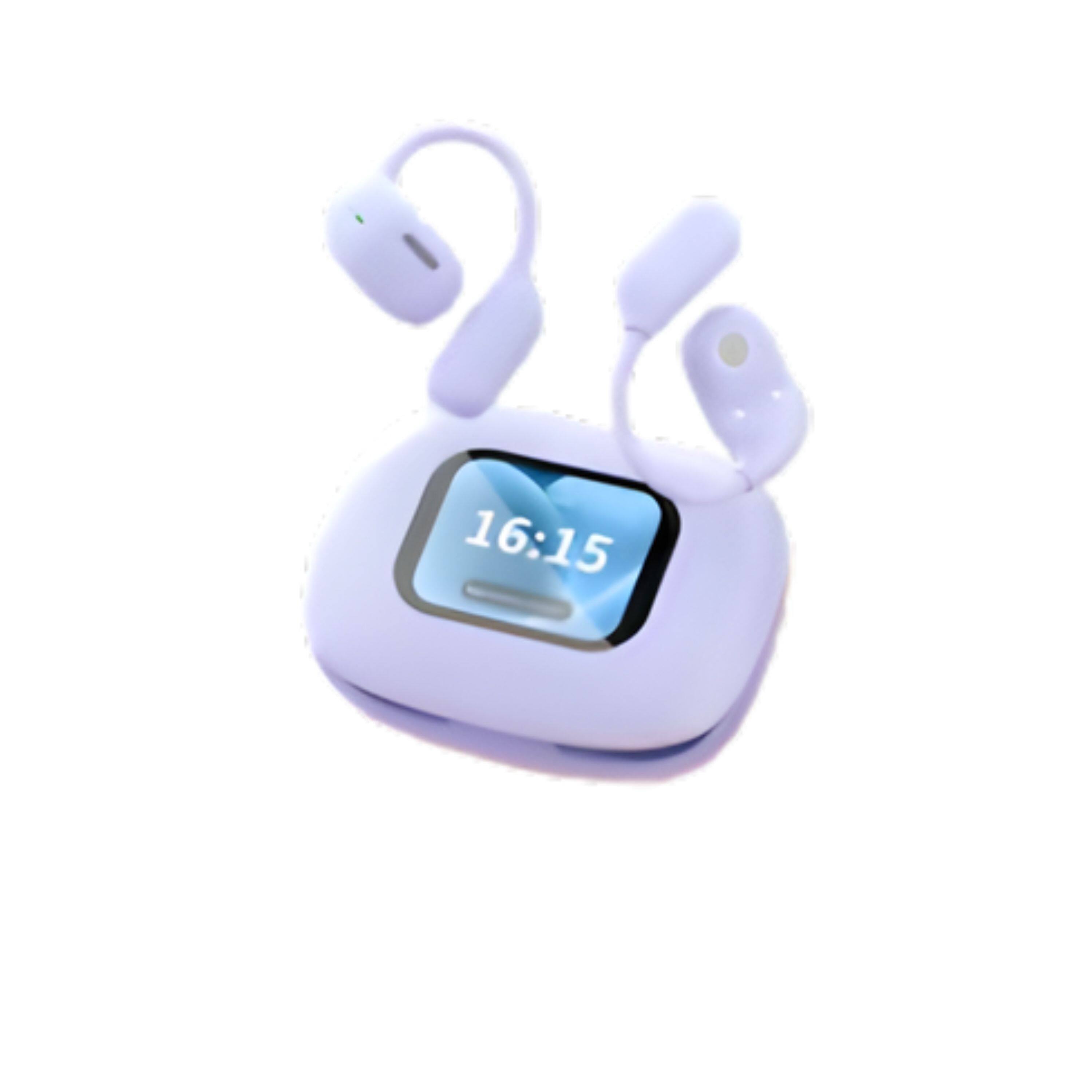 Left. Kitcheniva - Smart AI Language Translator With Out Of Ear Wireless Bluetooth Earphones And Clear Audio Purple - Puple.