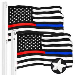 G128 - Thin Blue & Red Line State Flag 3x5 Ft 2-Pack Embroidered Polyester - Assorted Colors