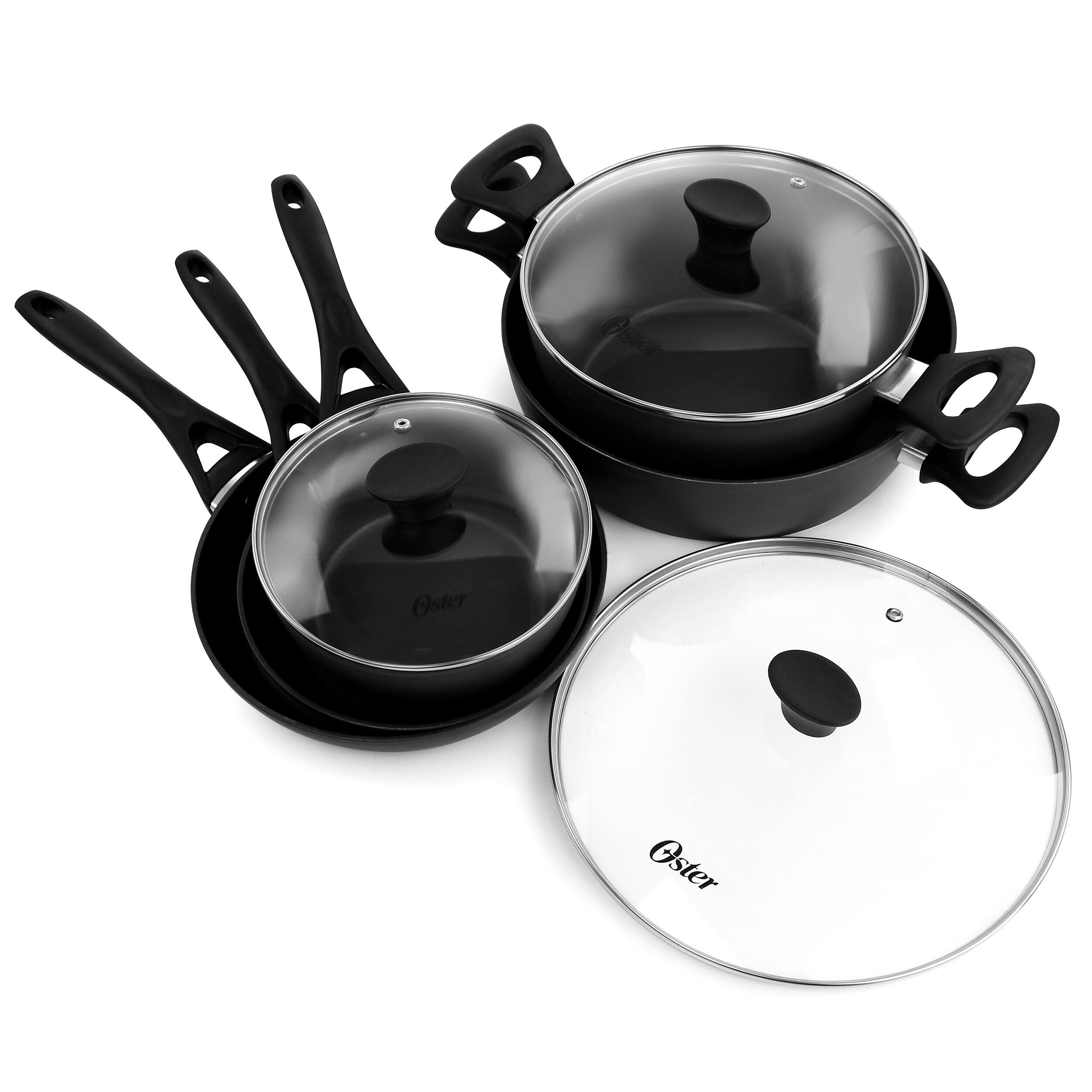 Oster Sterling is the brand of the pots and pans in the image.