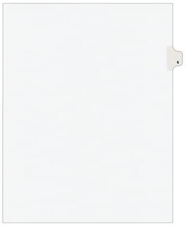 Avery - Legal Pre-Printed Paper Dividers, Side Tab #6, Style, Letter Size, 25/Pack - White