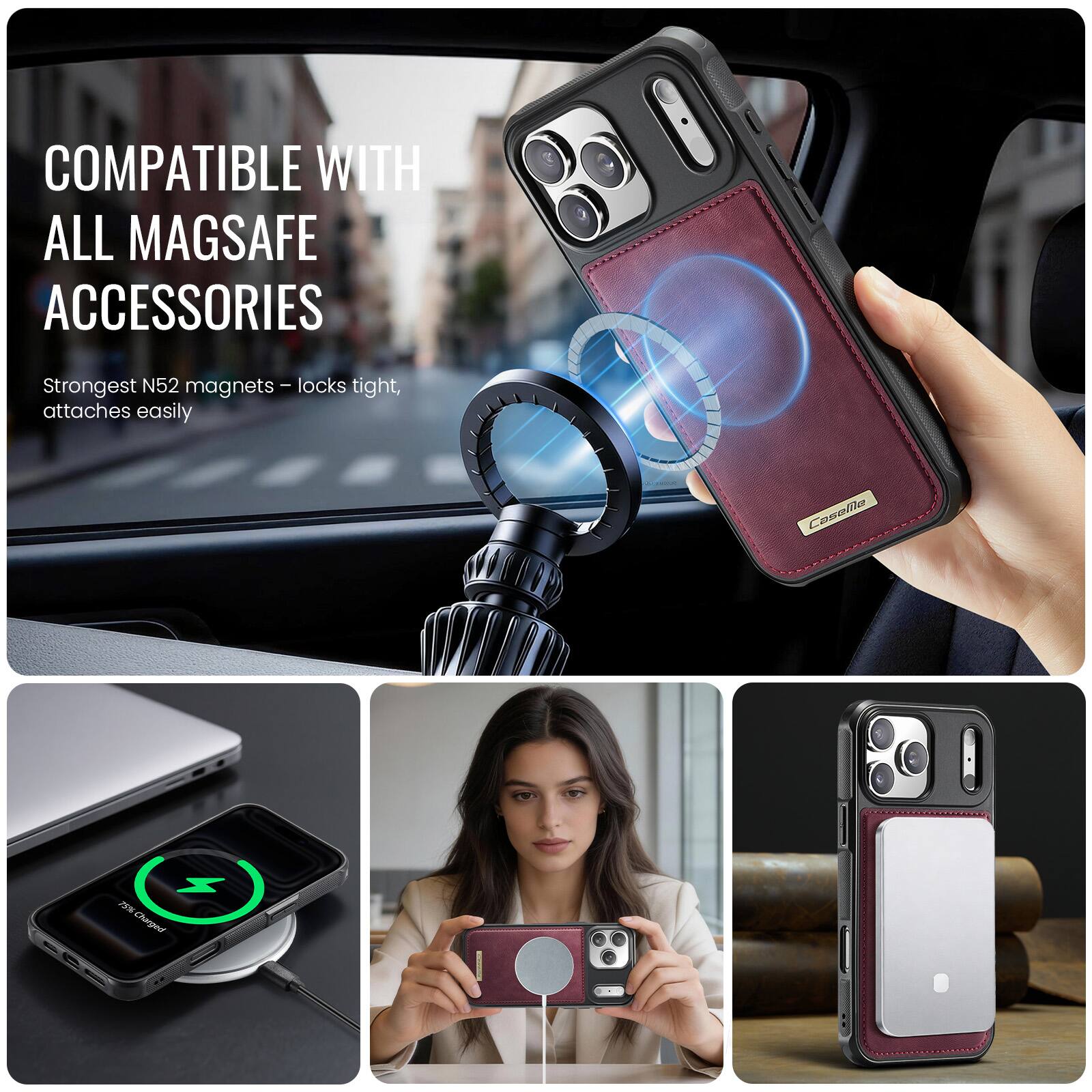 COMPATIBLE WITH ALL MAGSAFE ACCESSORIES

Strongest N52 magnets - locks tight, attaches easily