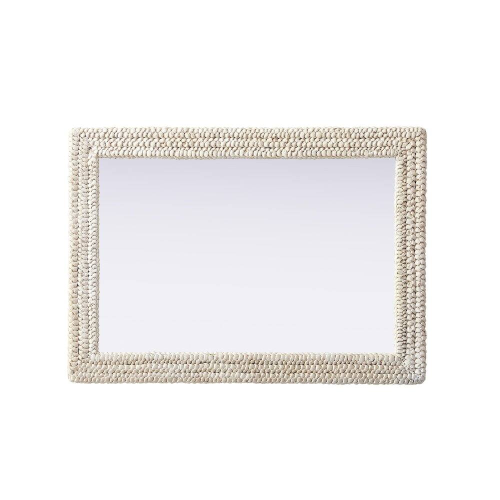 Alt View 4. Elegant Decor - Rectangle Cornhusk Mirror 30x42 in Linen White - Linen White.