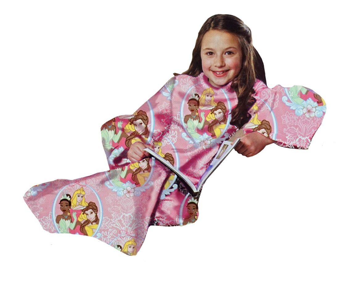 Front. Northwest - Disney Princess Youth Comfy Throw ~ The Blanket with Sleeves - With Cinderella, Jasmine & Belle - Multi.