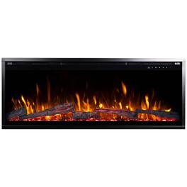 Touchstone Home Products - 50 in. Wall Mounted Recessed Sideline Elite Pro Smart Electric Fireplace 1500W - Black