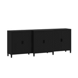 FUFU & GAGA - FUFU&GAGA Geometric - Door Storage Cabinet: Multi - Scene Organizer with Anti - Tip - Black
