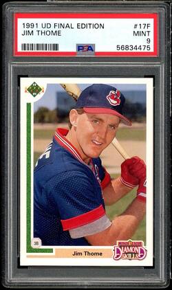 Jim Thome Rookie Card 1991 Upper Deck Final Edition #17F