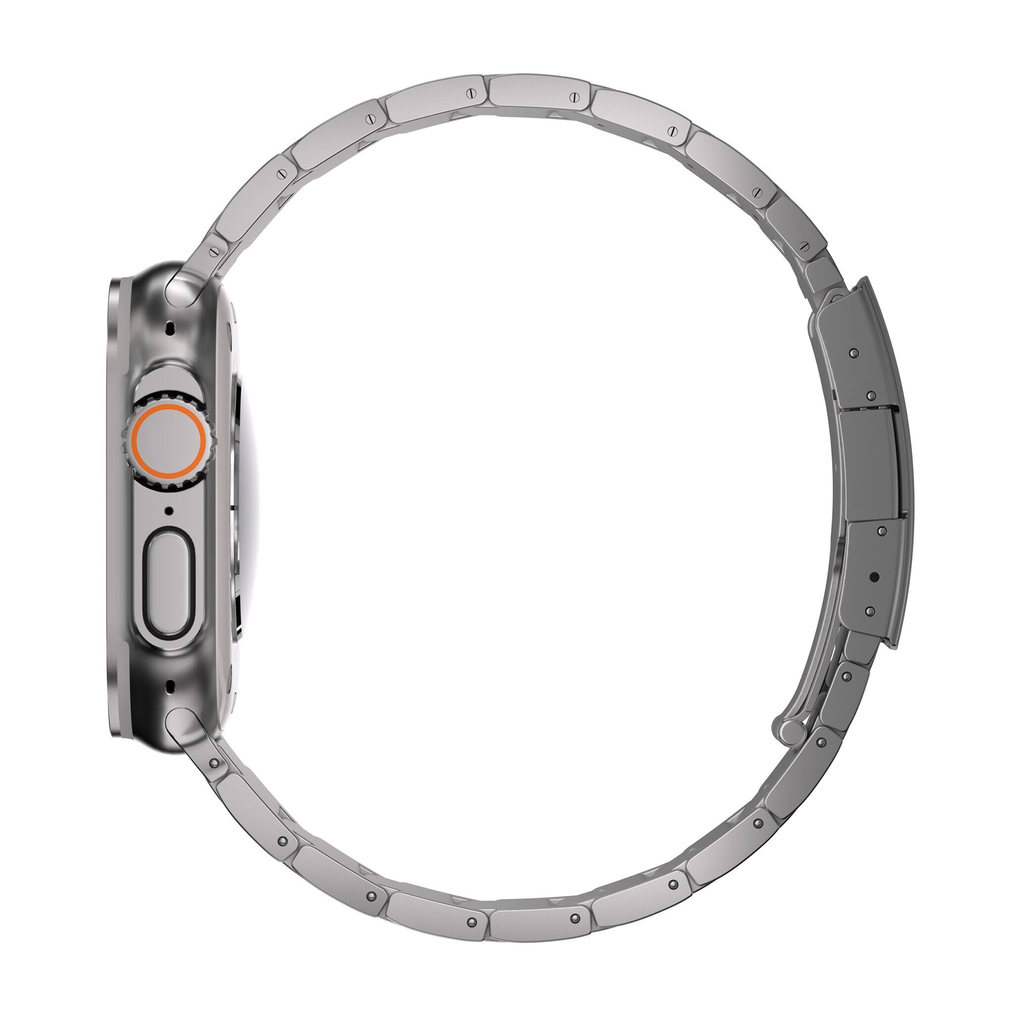 Left. Ultra Supply Co - Titanium Band for Apple Watch Ultra 3/2/1 49mm - Natural Titanium.