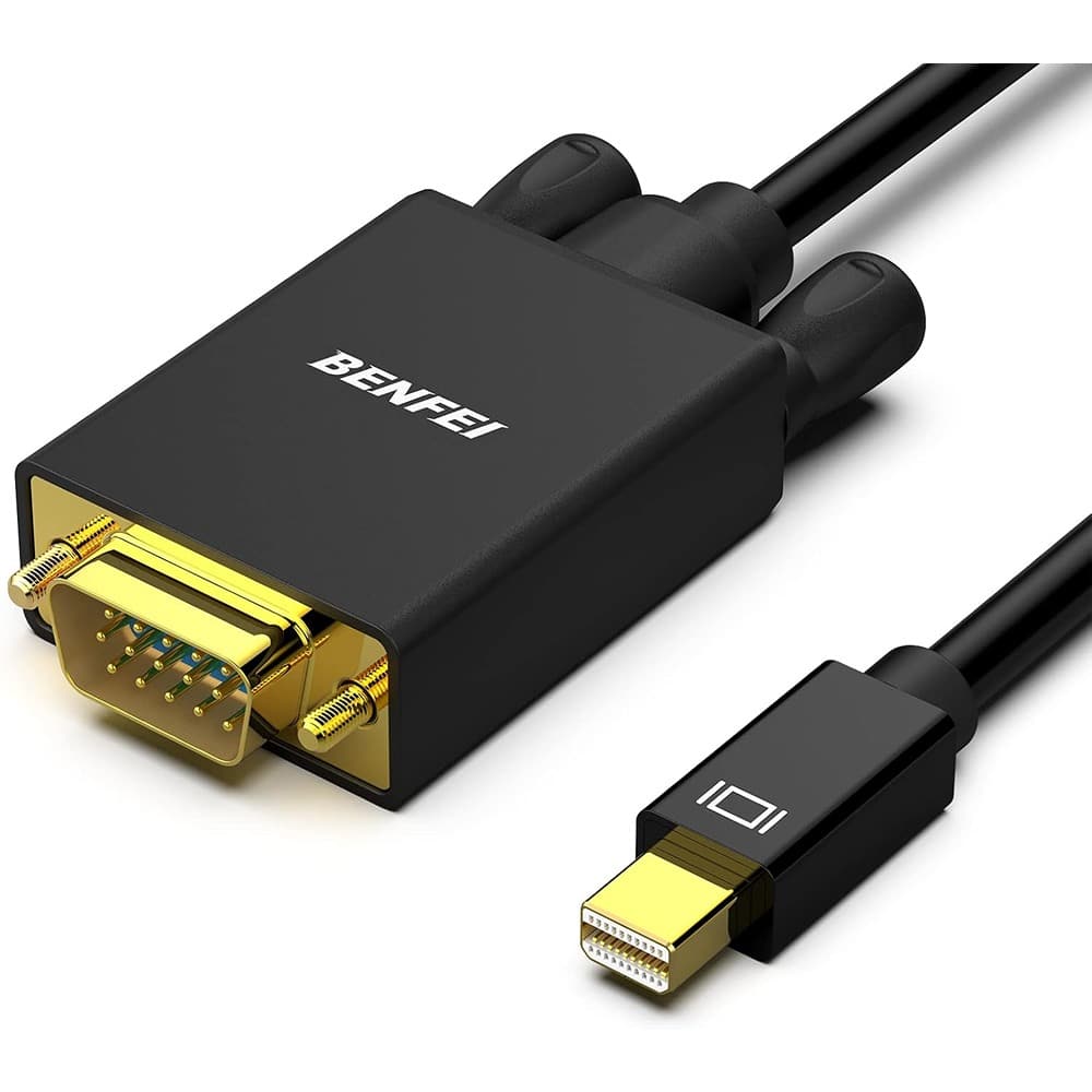 PARKER SLATER - Mini DisplayPort to VGA Cable 1.8m – Thunderbolt Compatible, Gold-Plated, Black