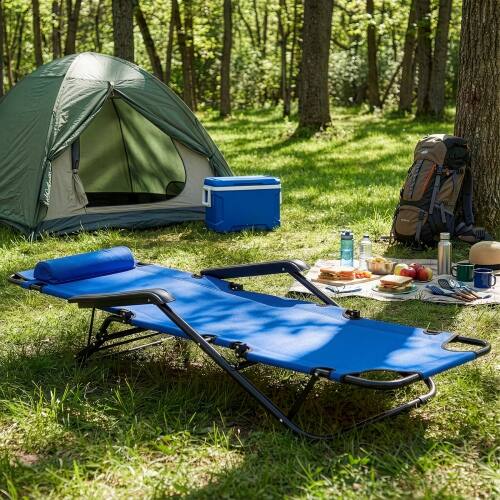 Alt View 9. Winado - Folding Lounge Camping Reclining Chair with Removable Pillow, Potable Zero Gravity Chair for Outdoor Indoor Balconies - Blue.