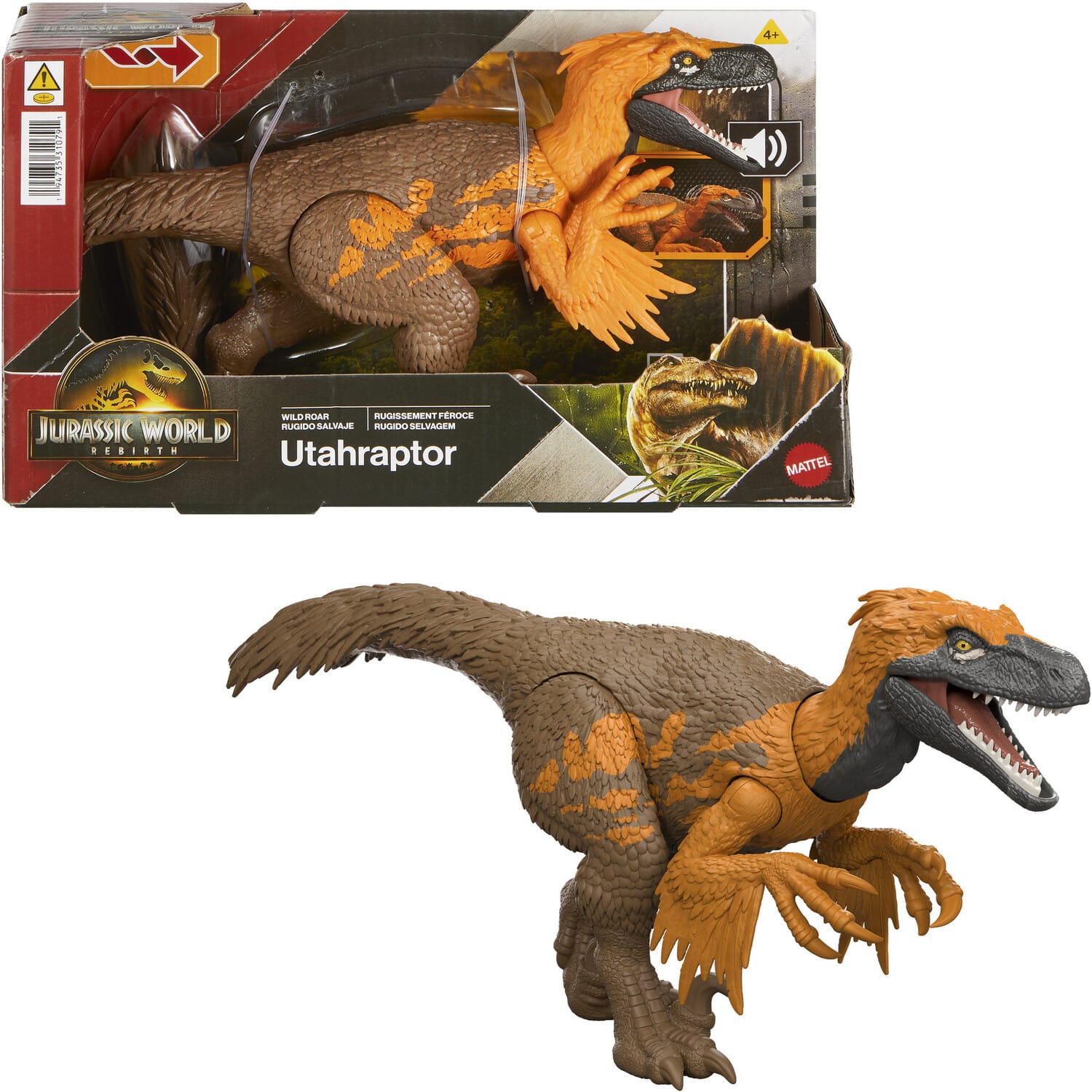 Mattel - Jurassic World: Rebirth Wild Roar Utahraptor - COLLECTABLES - Multicolor