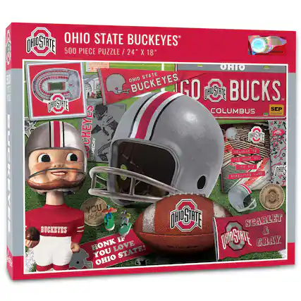 A OHIO STATE BUCKEYES OS 500 PIECE PUZZLE / 24" X 18" E4S009144
OHIO STATE BUCKEYES
GO BUCKS
COLUMBUS
SEP 228010989
XX
WELCOME TO THE HOME OF 104,844 SCREAMING FANS
YOU THE FAN
HONK IF YOU LOVE OHIO STATE!
SCARLET & GRAY
OHIO STATE