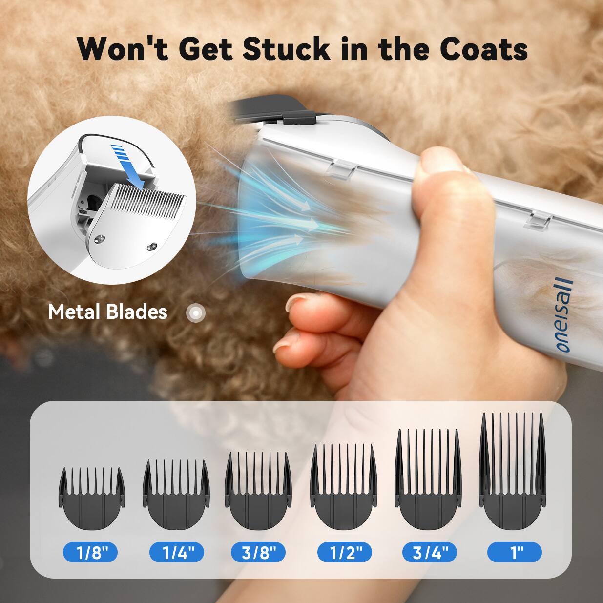 Won't Get Stuck in the Coats, Metal Blades, oneisall, 1/8", 1/4", 3/8", 1/2", 3/4", 1"