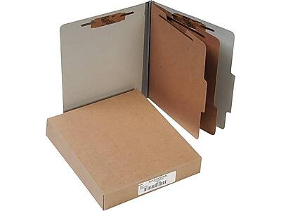 Alt View 1. ACCO - Pressboard Classification Folders, Letter Size, 2 Dividers, Mist Gray, 10/Box  - Mist Gray.