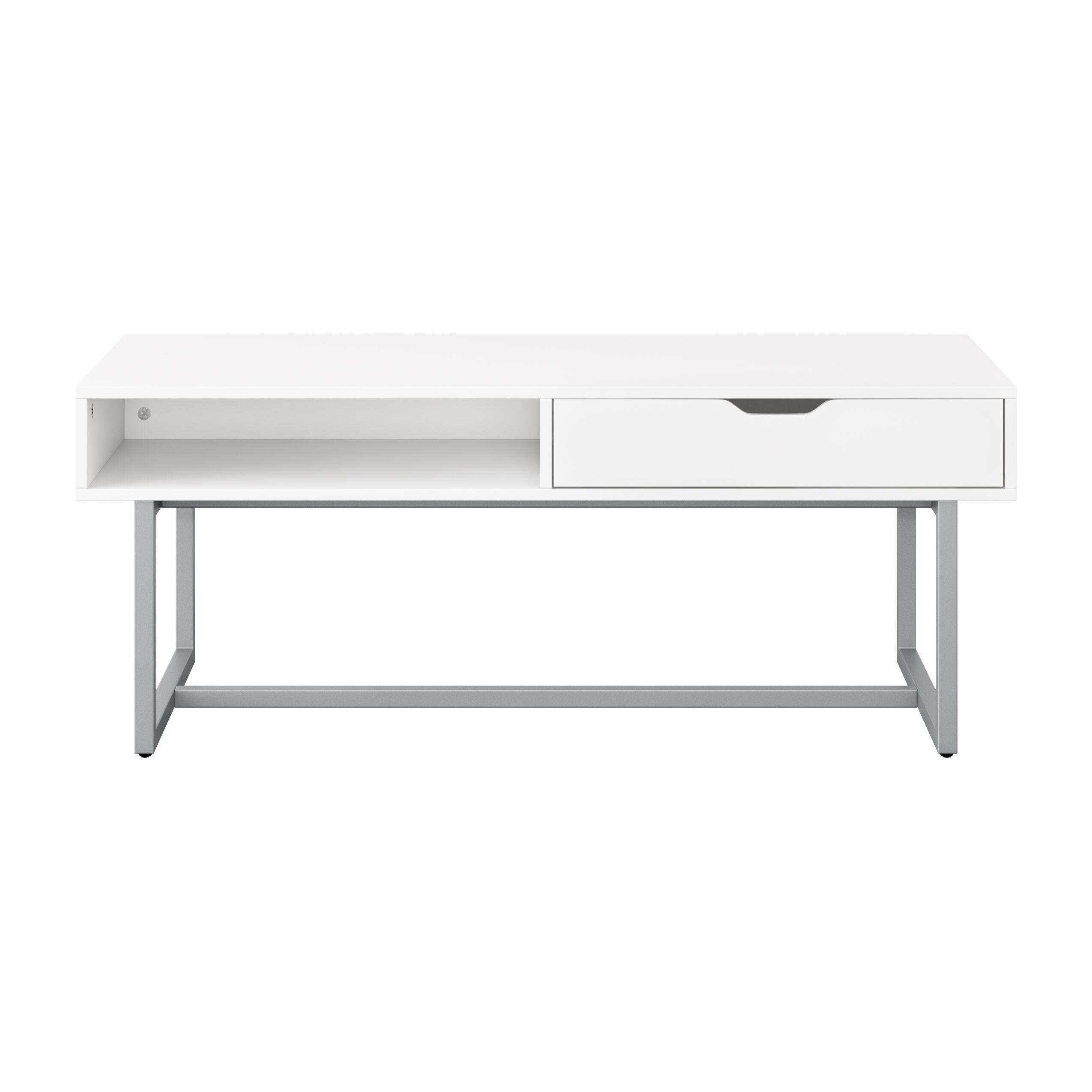 Front Zoom. CorLiving - Auston Single Drawer Coffee Table - White.