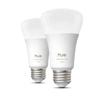 PHILIPS - Philips Hue A19 ホワイトアンドカラー スマートライトバルブ 2個 Philips Hue 2-Pack White Ambiance A19 Medium Lumen Smart