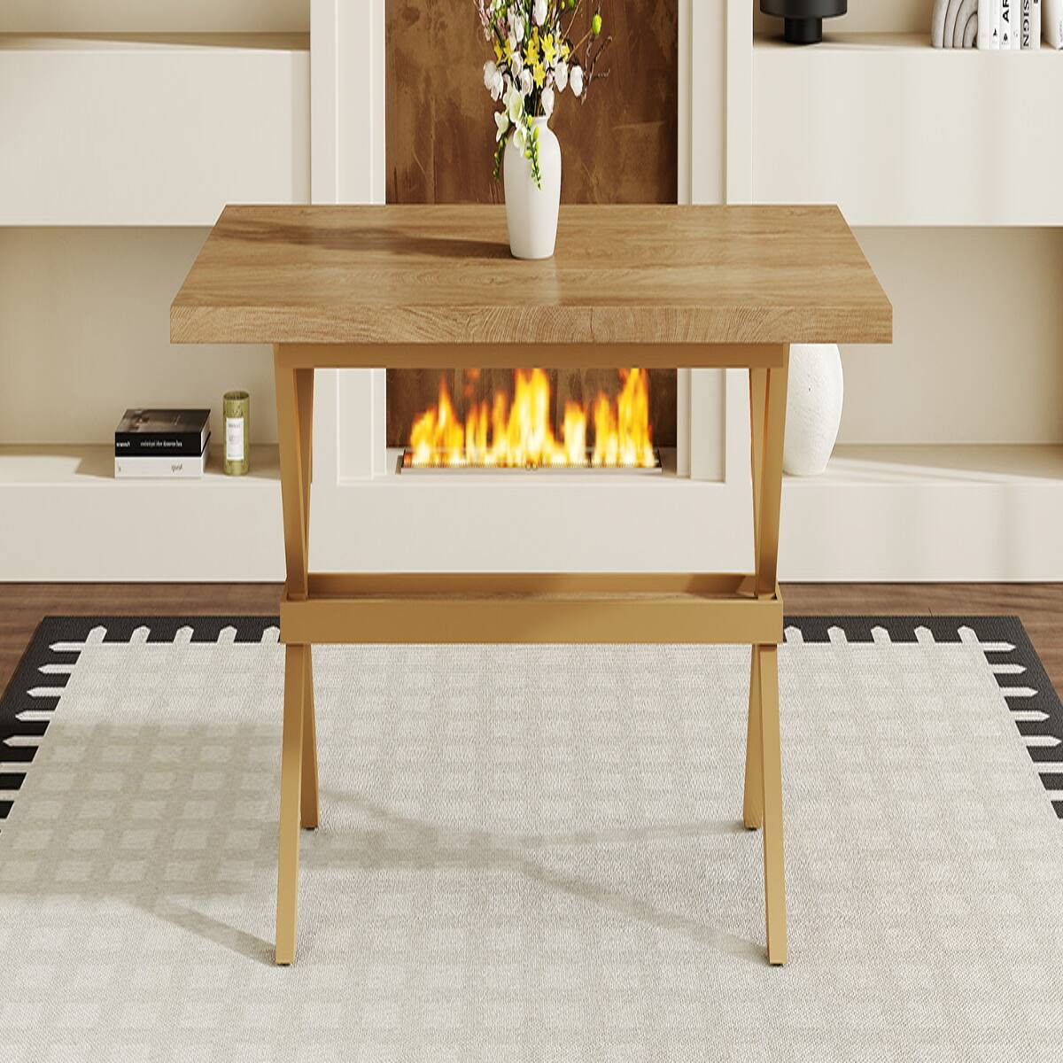 Alt View 6. Loheer - Loheer 71 inch dining table Light Wood MDF Tabletop for 6 to 8 People - Light wood.
