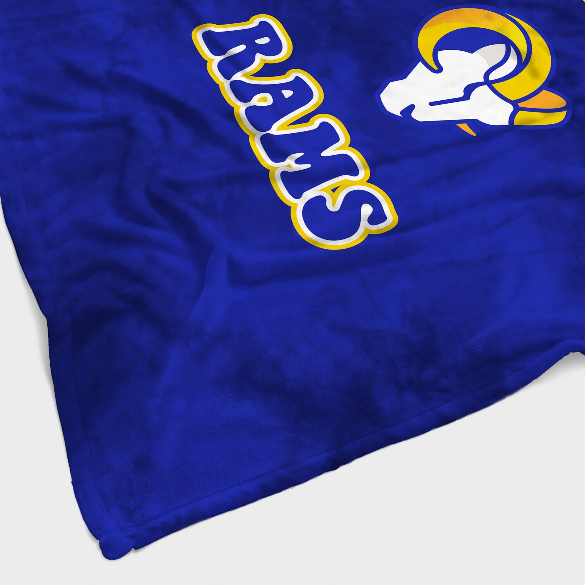 Alt View 1. Pegasus - Los Angeles Rams 60'' x 70'' Bubble Tie-Dye Flannel Sherpa Blanket - Multicolor.