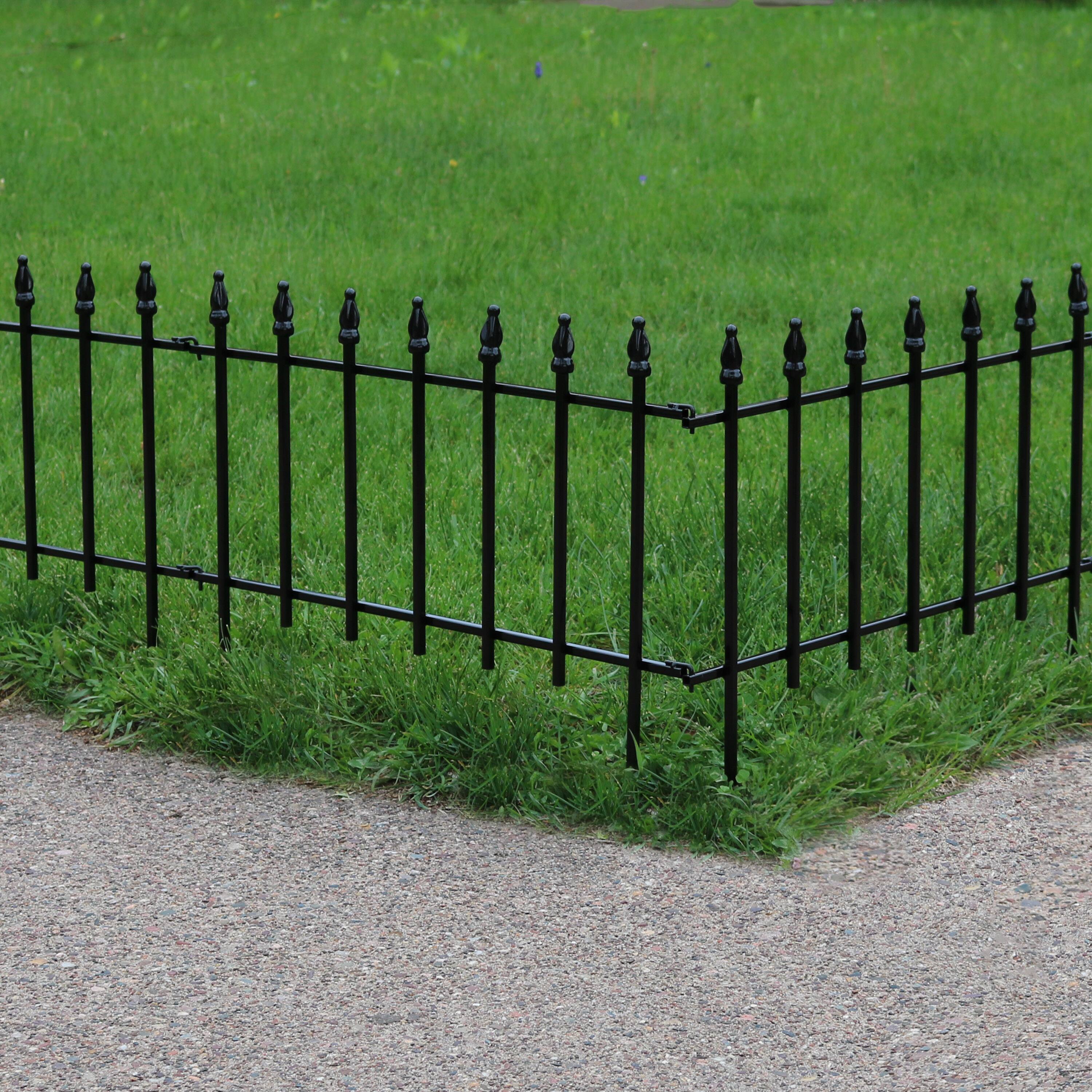 Alt View 8. Sunnydaze - 5-Piece Roman Walkway Iron Panels Border Fencing - 9 ft - Black.