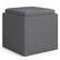 Front. Simpli Home - Rockwood Cube Storage Ottoman with Tray - Slate Grey.