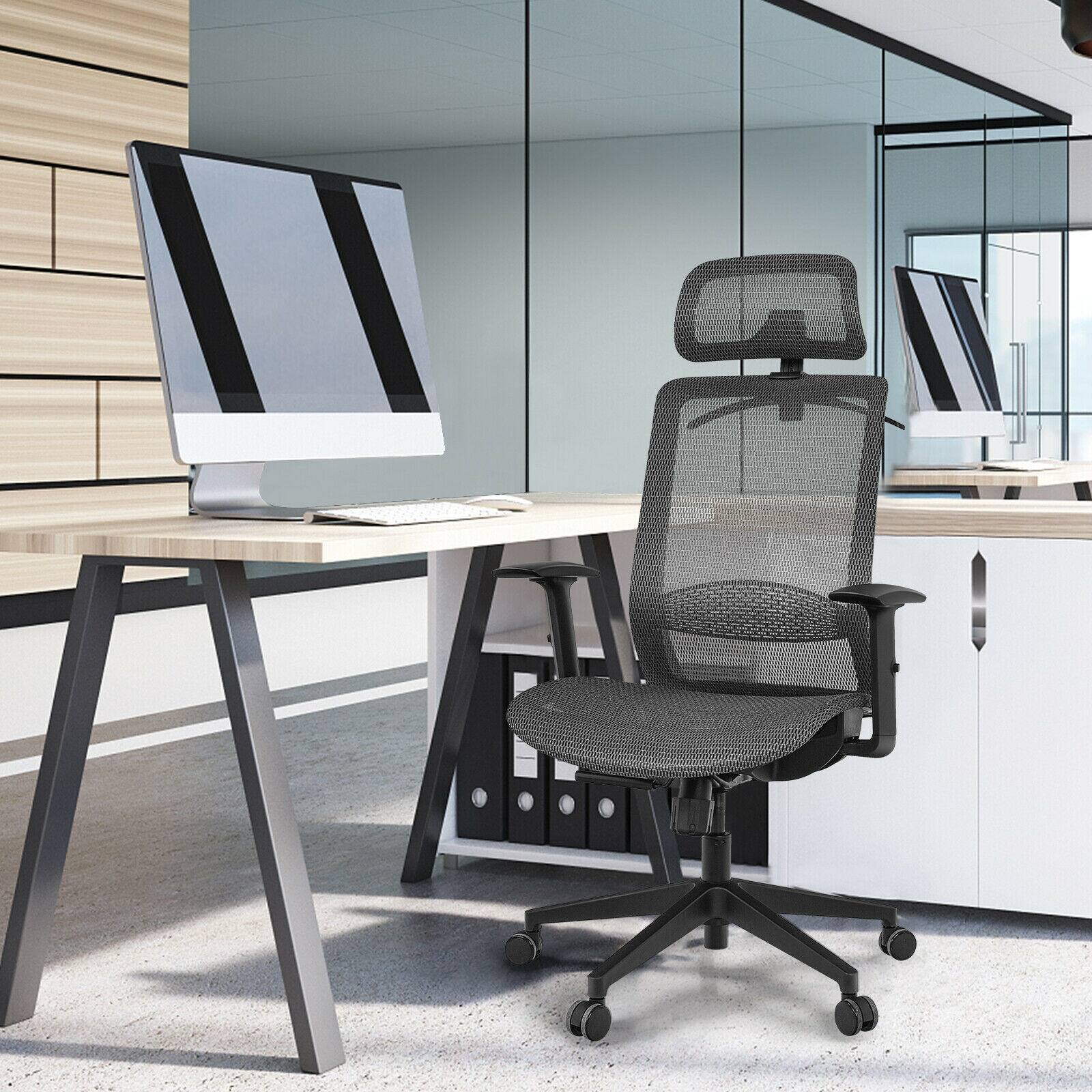 Alt View 1. Ecooso - Ergonomic Office Chair Height Adjustable High Back Mesh Recliner Task Chair with Hanger - Grey.