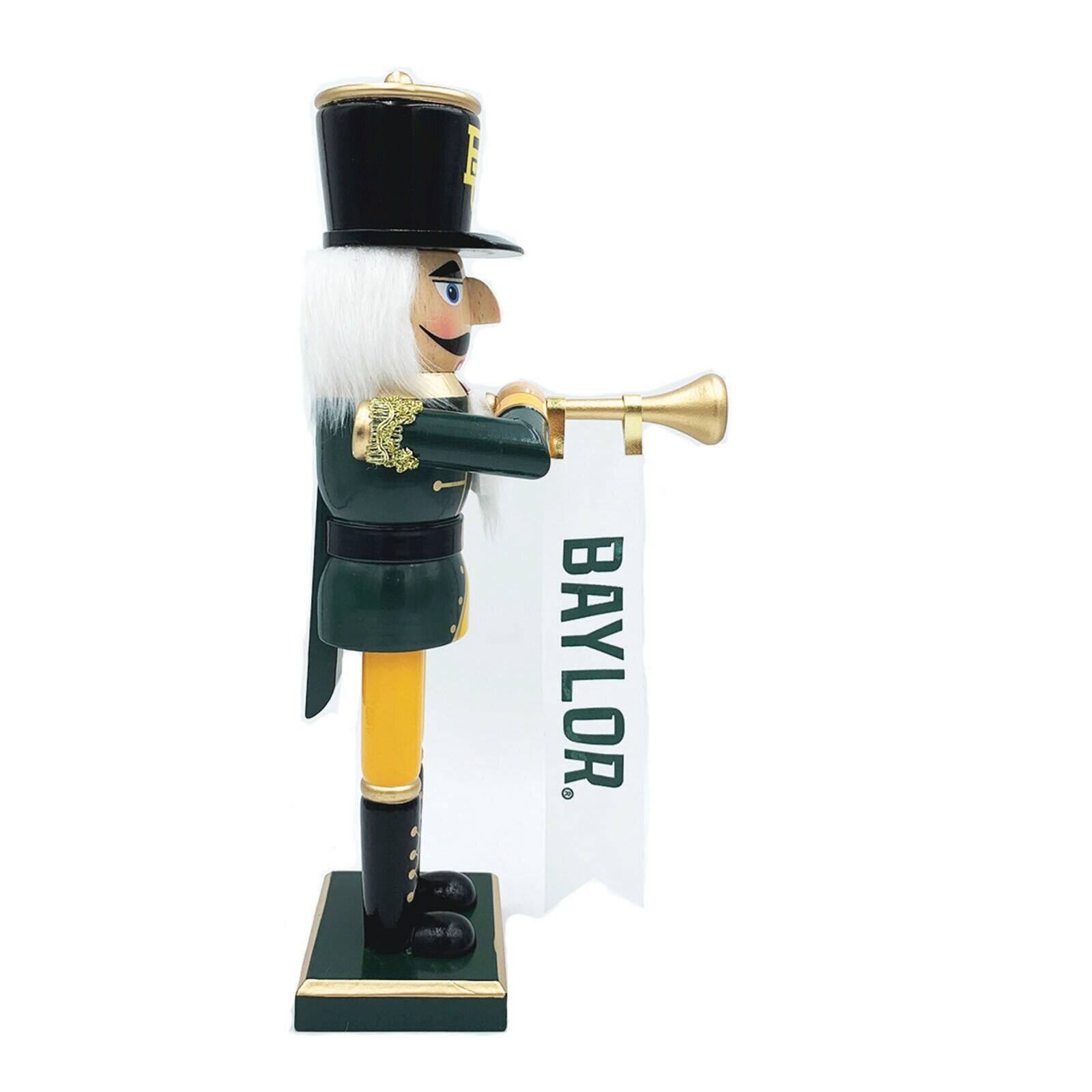 Alt View 1. Santa's Workshop - Baylor Bears 14" Bugler Nutcracker - Green.