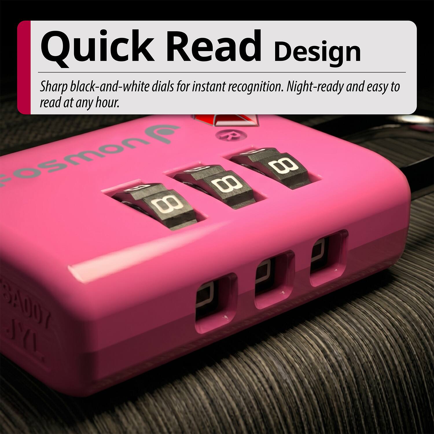Quick Read Design  
Sharp black-and-white dials for instant recognition. Night-ready and easy to read at any hour.  
Fosmon  
GA007