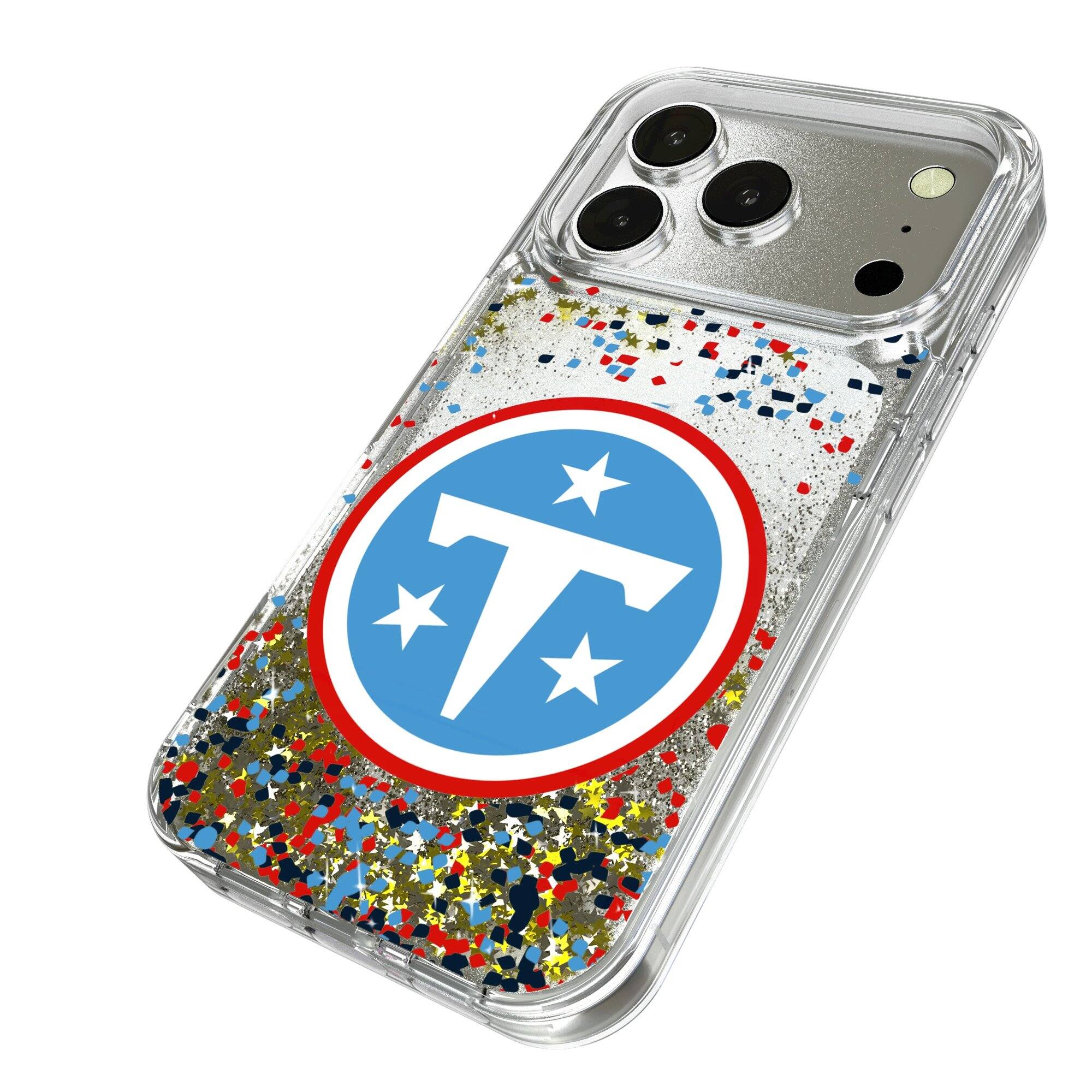 Alt View 1. Keyscaper - Tennessee Titans iPhone Glitter Case with Confetti Design - 16 Pro - Multicolor.