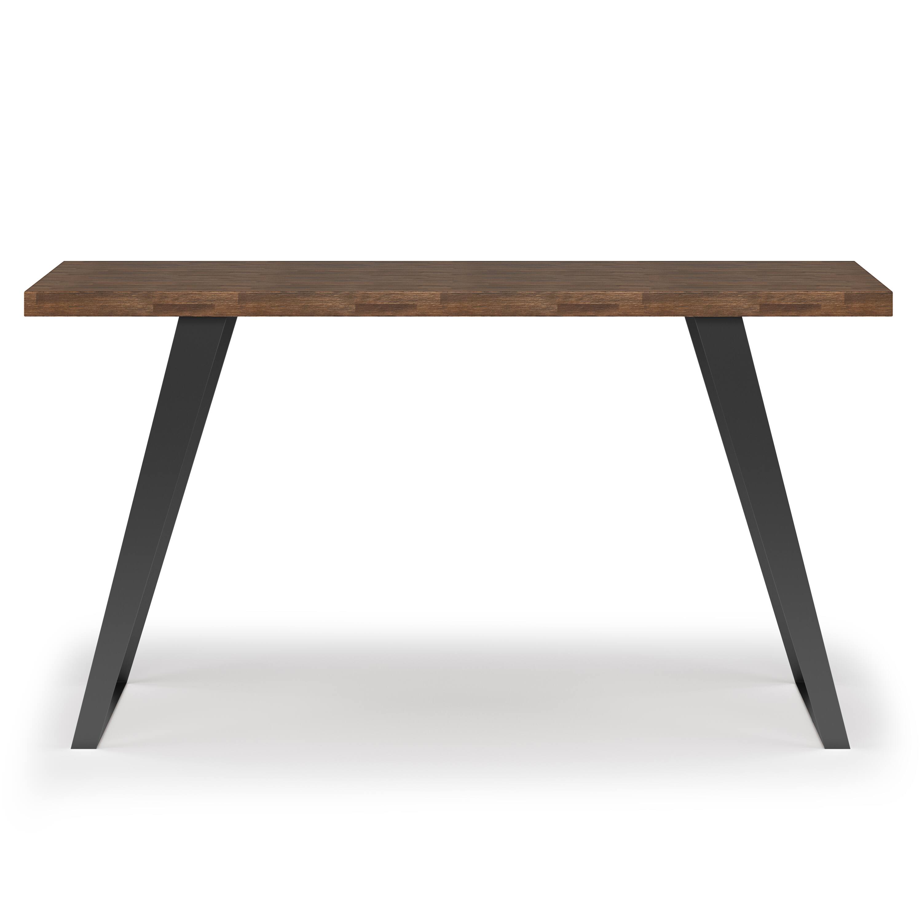 Left. Simpli Home - Lowry SOLID ACACIA WOOD Modern Industrial 54 inch Wide Flat Top Desk in Rustic Natural Aged Brown - Rustic Natural Aged Brown.