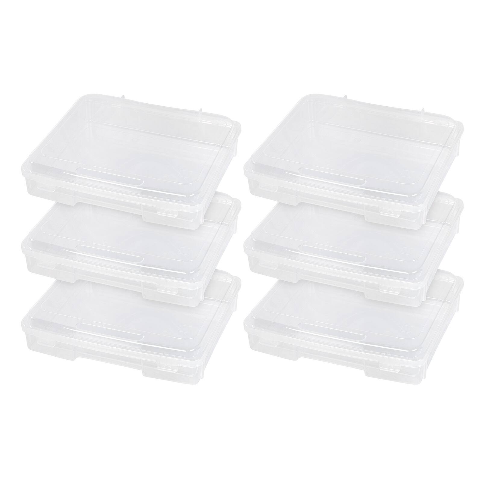 Front. IRIS USA - IRIS USA Fits 8.5" x 11" Plastic Portable Project Case, Board Games Storage Container, Clear.