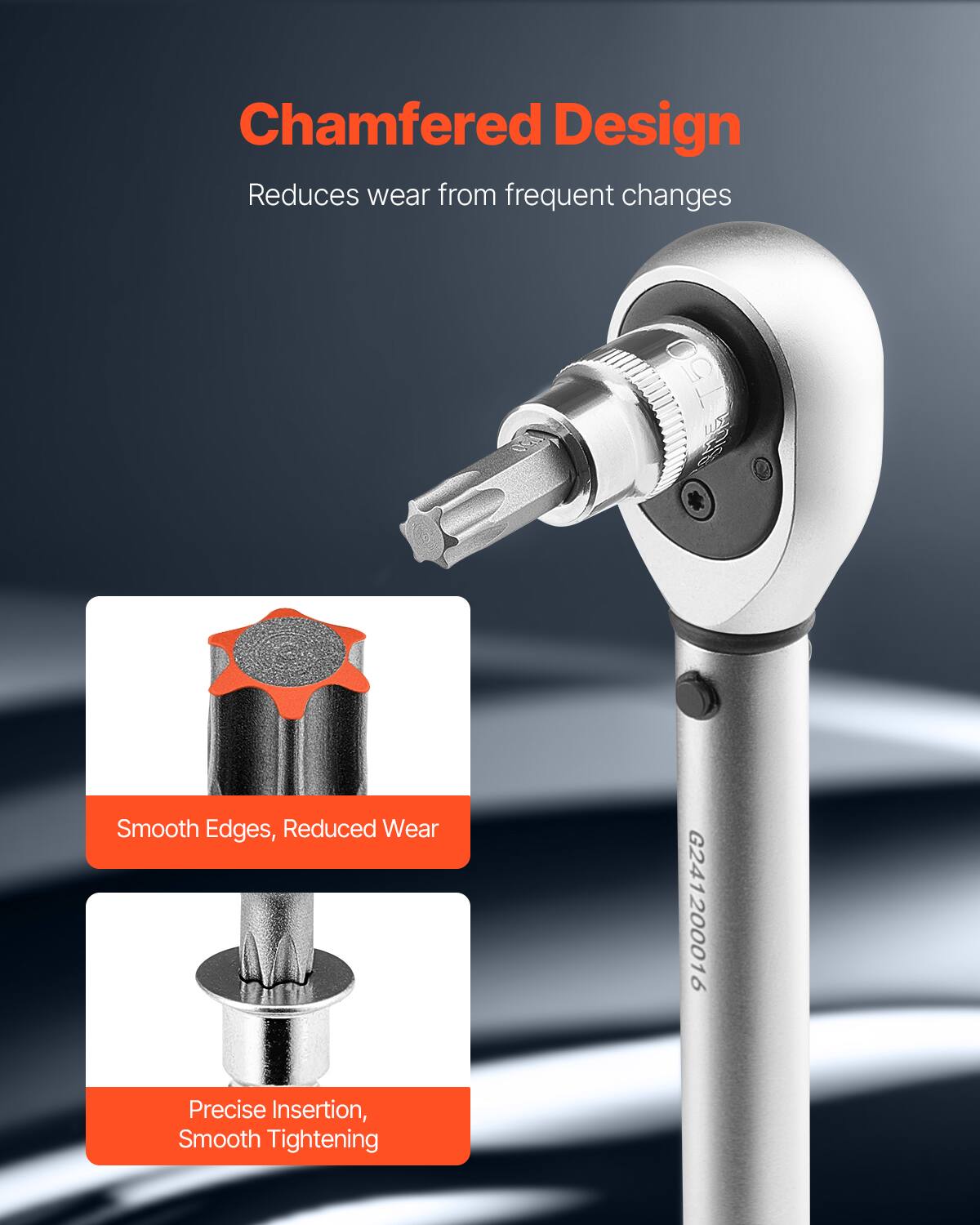 Chamfered Design  
Reduces wear from frequent changes  

Smooth Edges, Reduced Wear  

Precise Insertion, Smooth Tightening