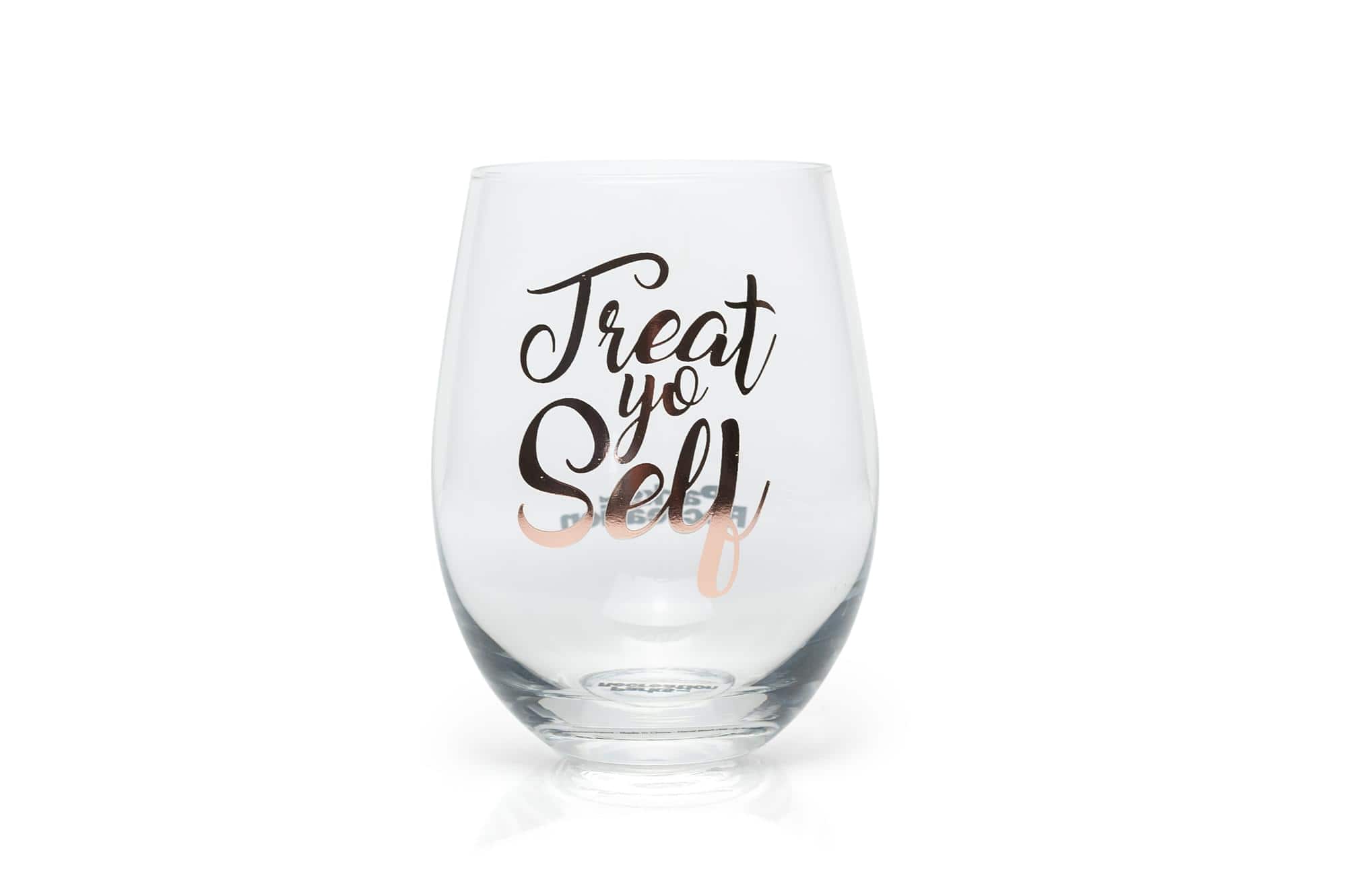 Surreal Entertainment - Parks and Recreation Treat Yo Self Stemless Wine Glass - Pink