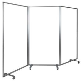 Flash Furniture - Raisley Transparent Acrylic Mobile Partition with Lockable Casters, 72"H x 36"L (3 Sections Included) - Clear