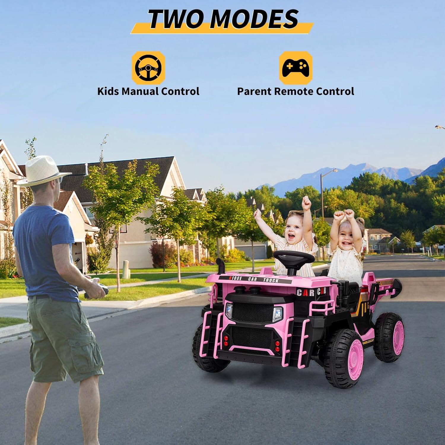 TWO MODES

Kids Manual Control

Parent Remote Control

100% CAR TRUCK

CARGO