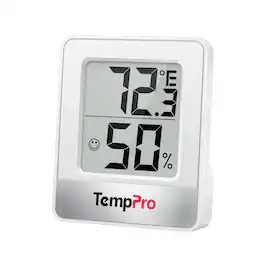TempPro - TP-49W Digital Indoor Thermometer Hygrometer – Temperature & Humidity Monitor for Rooms - White